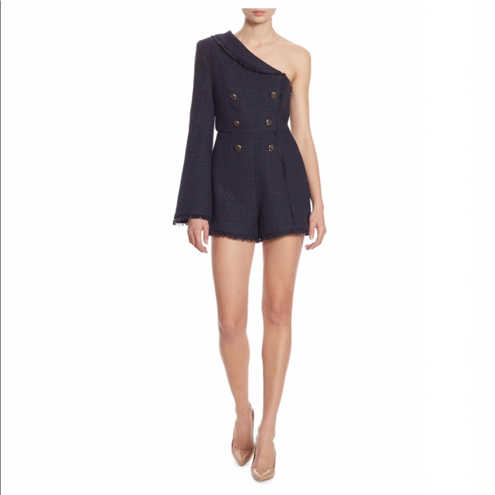 Misha Collection Tricia One Shoulder Romper Sz 10